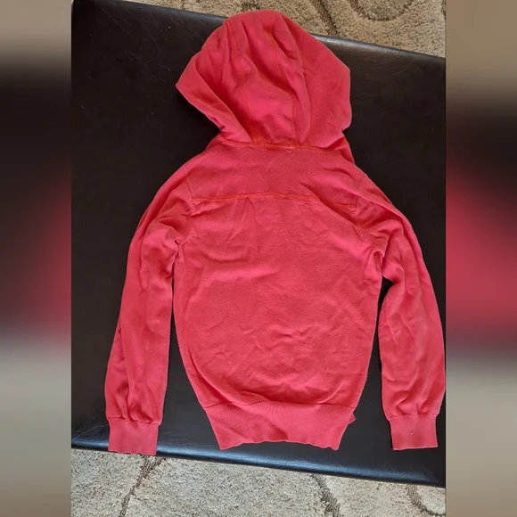Burberry Kids Red Hooded Zip Up Sweashirt Girls Size 12 Years - Picture 5 of 10